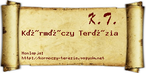 Körmöczy Terézia névjegykártya