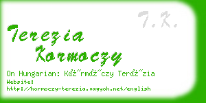 terezia kormoczy business card